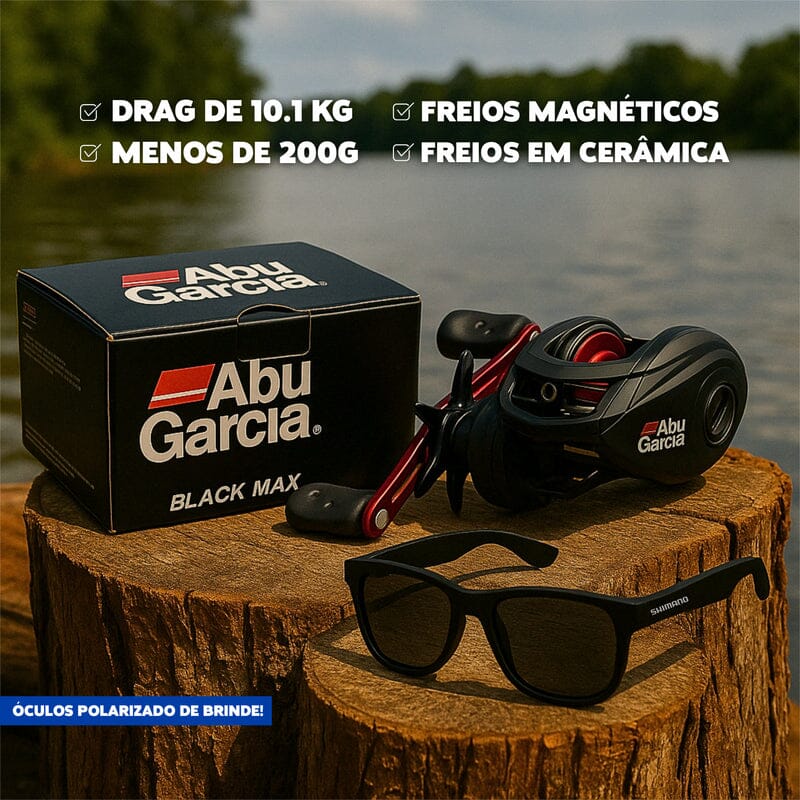 Carretilha Abu Garcia Black MAX3 Anti-Cabeleira + Óculos SHIMANO de BRINDE
