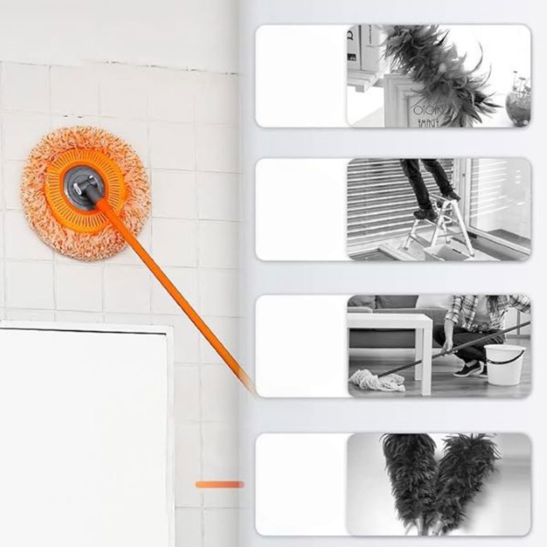 Esfregão de Limpeza Ajustável Giratório 360° Super Giro