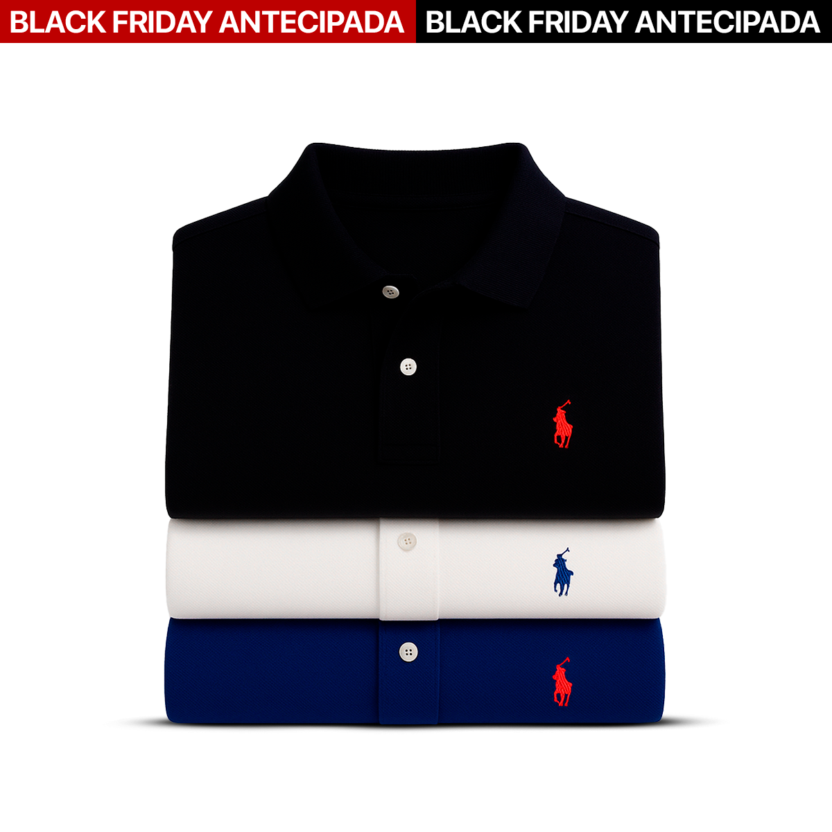 LEVE 3 Polo R&L Masculina - Promoção Pré- Black Friday