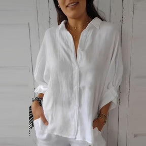 Camisa Cassandra em Linho de Algodão [Compre 1 Leve2]