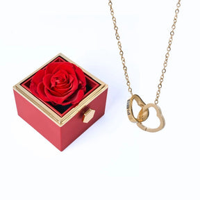 Colar Dois Corações com Caixa Giratória – Presente Personalizado