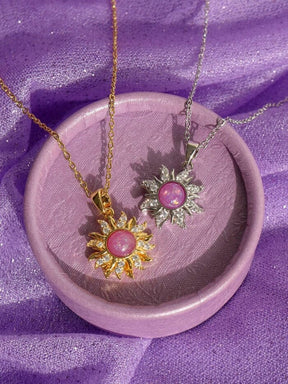 Colar Rapunzel Sol Giratório | Ouro 18k e Zircônia