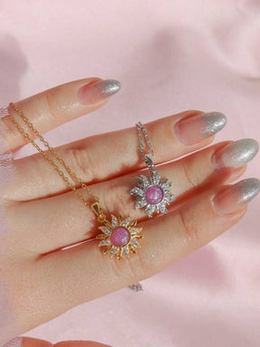 Colar Rapunzel Sol Giratório | Ouro 18k e Zircônia