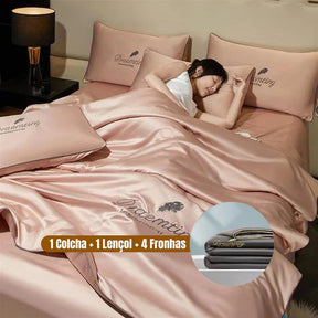 Conjunto de Cama de Seda Gelada Para o Verão [Compre 1 Leve 2]