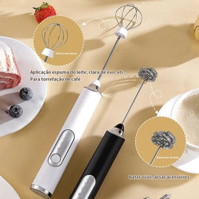 Mixer Portátil Multiuso – Batedor Elétrico para Café, Leite e Bebidas