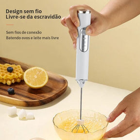 Mixer Portátil Multiuso – Batedor Elétrico para Café, Leite e Bebidas