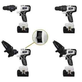 PowerMax Pro Kit 10 em 1  - Parafusadeira Furadeira Lixadeira Serra Martelete Elétrico Espatulas